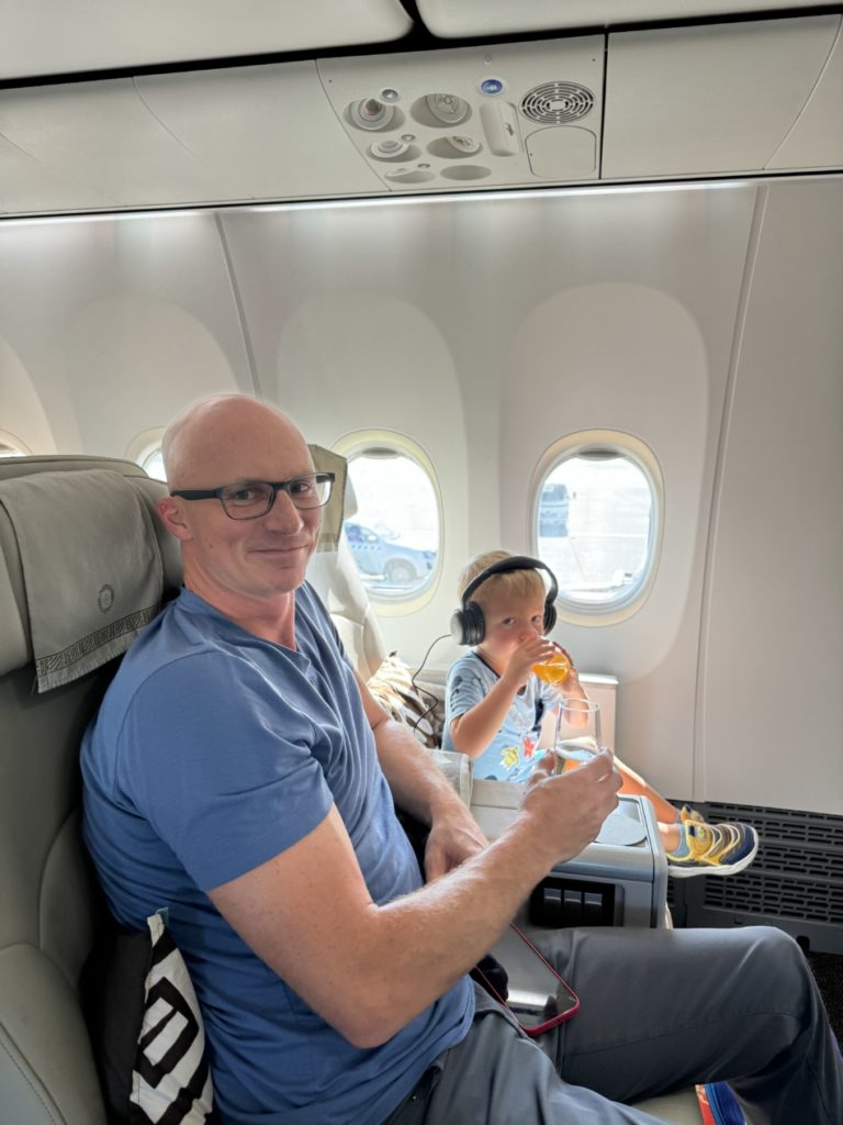 Fiji Airways business class with a toddler