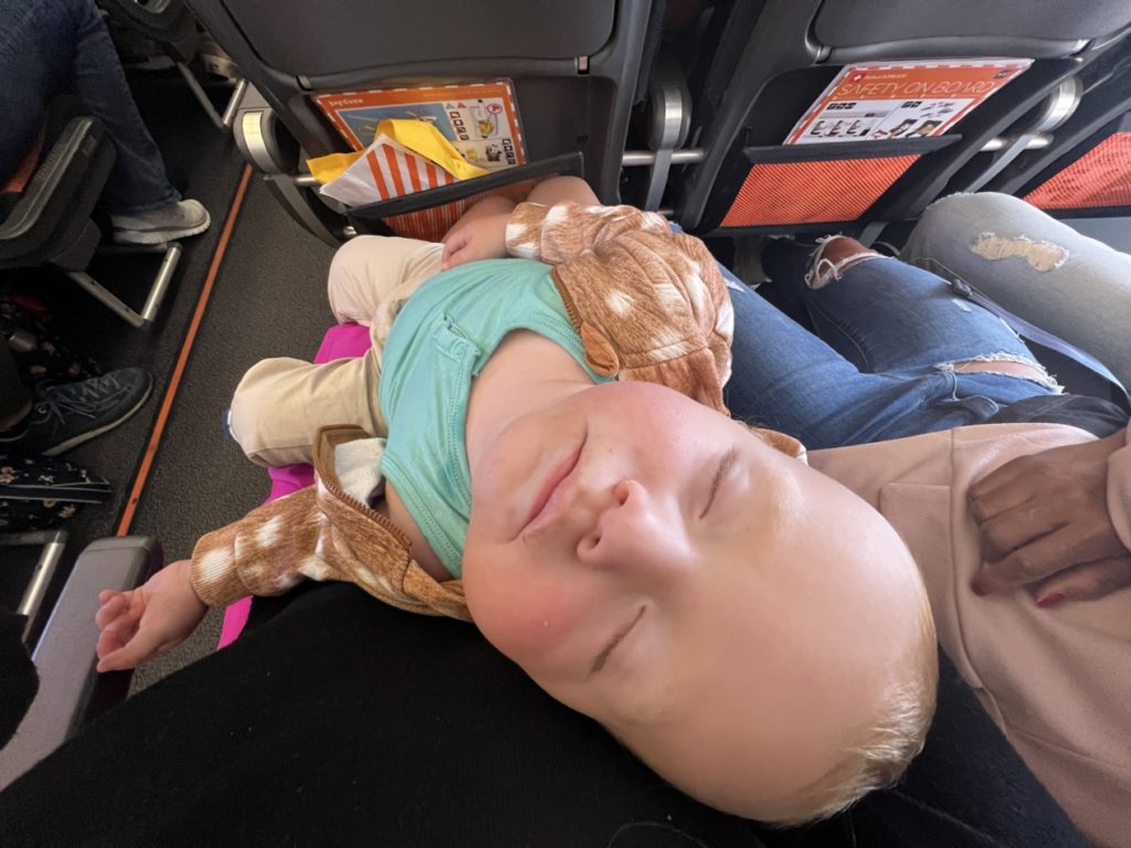 Easyjet infant on lap